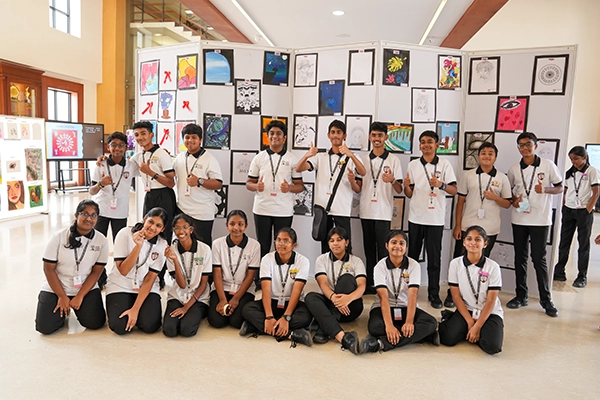 CBSE high school students learning and growing in Vanagaram showcasing their artwork display