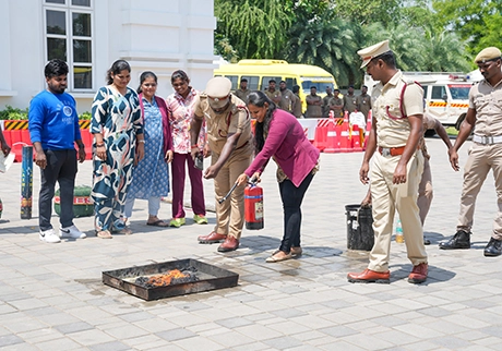 Students attending a campus safety and security awareness session for school students today