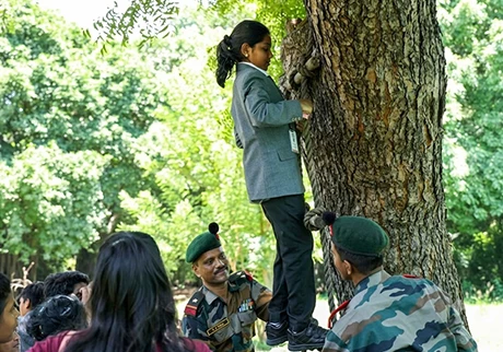 Students participating in community activities that encourage social learning and awareness