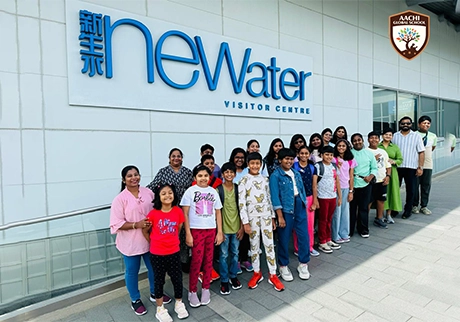Students visiting the NEWater Visitor Centre during an educational school trip in Singapore