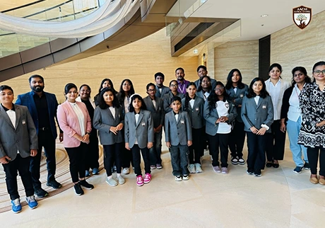 School students visiting Hong Kong during an educational trip and cultural experience today