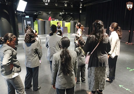 School students visiting an educational attraction during a Hong Kong study tour with peers